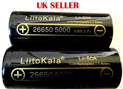 Rechargeable Battery Lii-50A 26650 5000mah 26650-50A Li-ion 3.7v  For Flashlight • £21.99