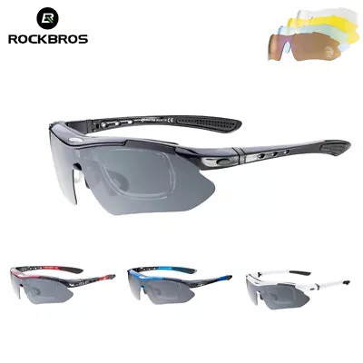 ROCKBROS Polarized Sunglasses Bicycle Cycling Sports Glasses Outdoor 5 Lenses • $25.99