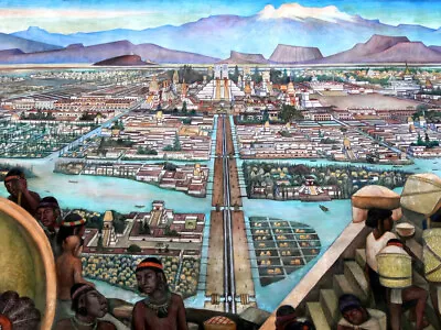 Aztec Tenochtitlan Mesoamerica Mexico Diego Rivera Mural Painting Art Print • $11.95