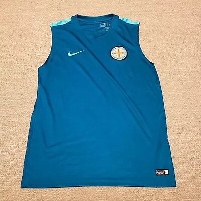 Nike Melbourne City Tank Top Mens Large Blue Soccer Football Singlet A League • $35