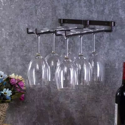 $13.99 • Buy Wine Rack Holder Wall Mounted Hanging Racks Single Row Glass Cup Shelf Tool Sale