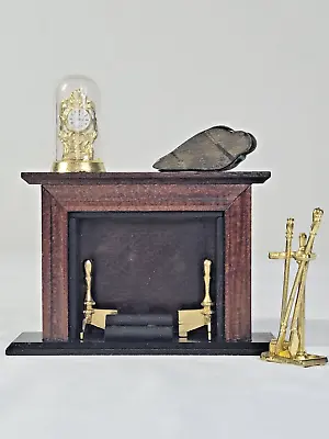 MSR Miniature Dollhouse Fireplace With Accessories Mini Land • $15