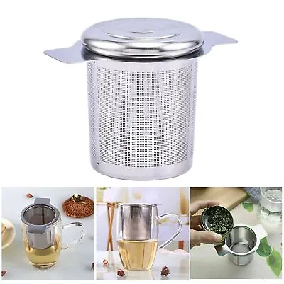 $7.58 • Buy Stainless Steel Mesh Tea Infuser Metal Cup Strainers Loose Leaf Filter With Lisn