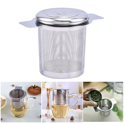 $7.58 • Buy Stainless Steel Mesh Tea Infuser Metal Cup Strainers Loose Leaf Filter With Lisn