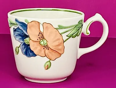 VTG Villeroy Boch Germany AMAPOLA Orange Blue Flowers Porcelain Cup • $5.59