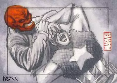 2010 Marvel Heroes And Villains Sketch Card Kadar Captain America Red Skull • $199.99