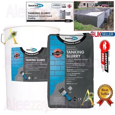 Tanking Slurry Grey 20Kg Bucket Tub Waterproofer Damp Proofing Masonry Cement UK • £26.89
