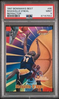 1997 Bowman's Best Shaquille O’neal Refractor Card #95 *graded Psa Mint 9! • $99.99