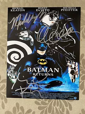 Batman Michelle Pfeiffer Michael Keaton & Danny DeVito Signed 8 X 10 Photo COA • £99.26