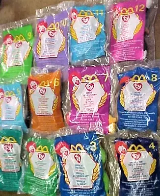 1999 McDonald's Happy Meal Ty Teenie Beanie Babies Complete Set Of 12 Sealed • $11.50