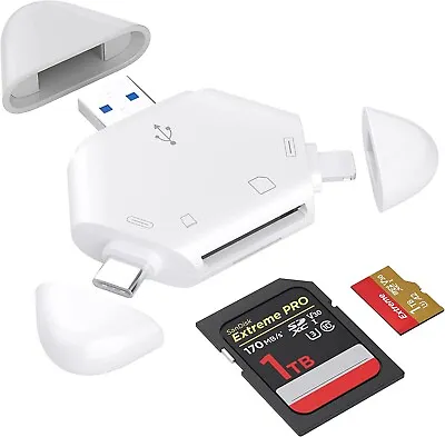 SD Card Reader3in1 Memory Card Reader For IPhone/iPadUSB C And USB A Devices • $8.99