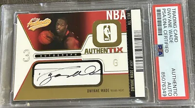 2003 Fleer Authentix Dwyane Wade Signed RC Rookie AUTO 001/150 Heat PSA/DNA • $325