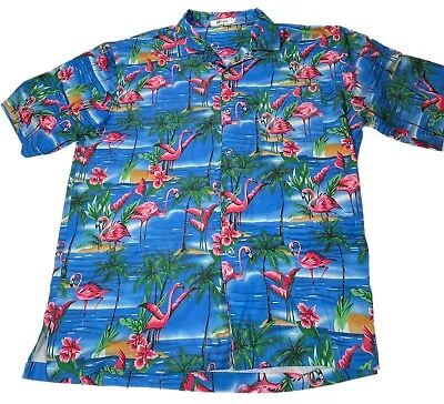 Men's Aptro Flamingo Shirt Short Sleeve Button Front Size XXXL *READ* • $18.97