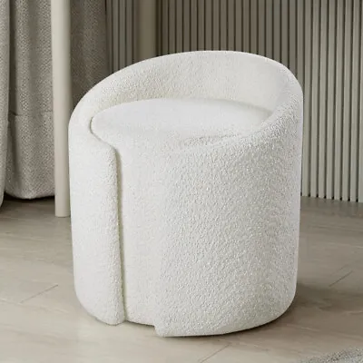 Teddy Plush Ottoman Pouffe Dressing Table Stool Chair Makeup Seat Vanity Bedroom • £72.95