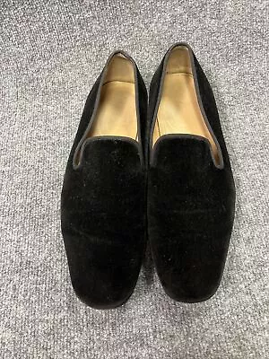 Stubbs & Wootton Slippers Black Velvet Insecure Loafers Tuxedo Smoking 12 $595 • $199.90