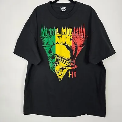Metal Mulisha Hawaii Skull Biker Mens 2XL Short Sleeve Black Graphic T Shirt • $24.99