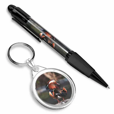 Pen & Keyring (Round) - Mandarin Duck Wild Bird #45665 • £6.99
