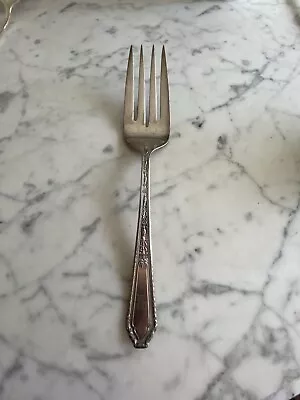 Gorgeous Large Meat Fork - Wm Rogers Silver Plate - Pat. Pend. - Monogrammed • $7.49