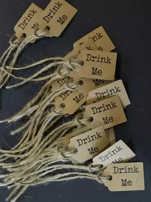 £2.45 • Buy 20 Kraft Small Drink Me Wedding Party Favour Gin Vodka Bottle Labels Tags