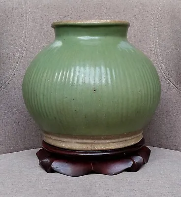 A Large Ming Dynasty Chinese Stoneware Jar Celadon With Fluted Detail • $1500