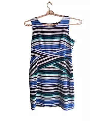 New Voir/Voir Women's Multicolor Striped Sleeveless W/ Belt Dress Size 16 • $20