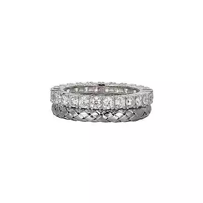 Charles Garnier Sterling Silver Mesh CZ Layered Ring • $75