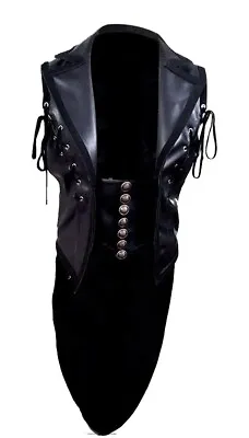 Mens Real Leather Steampunk Style Gothic Tail Coat With Choice Of Colors • $139.99