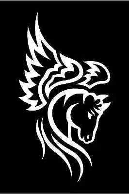 TRIBAL WINGED HORSE Vinyl Decal (3 Sizes 12 Colors) • $3.50