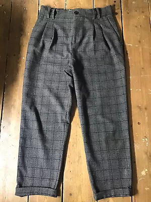 £5 • Buy Womens Check Trousers ZARA Size 10/12 Work Smart 24” Leg Waist 31”
