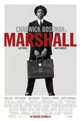 MARSHALL MOVIE POSTER 2 Sided ORIGINAL 27x40 THURGOOD MARSHALL CHADWICK BOSEMAN • $10