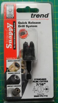 £19.99 • Buy TREND SNAPPY 7/16th   (11.1mm) TUBE PLUG CUTTER SNAP/PC/716