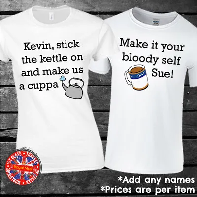 Funny Couples Matching T-shirt Set Personalised Banter Friends Mens Ladies • £9.99