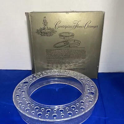 Vintage Plastic Centerpiece Flower Arranger-Clear 9  Diam.-In Original Box USA • $13