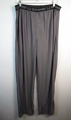 SCOTTeVEST Men's XXL 32 Grey Stretch Nylon 2 Pocket Lounge Pajama Pants • $25