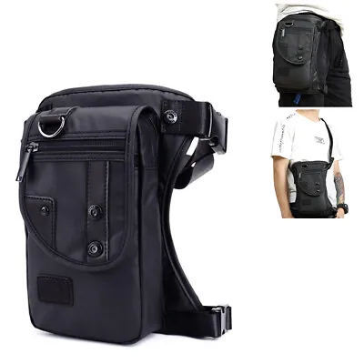 Men Drop Leg Thigh Hip Waist Bag Pack Waterproof Motorcycle Riding For Outdoor • £23.87