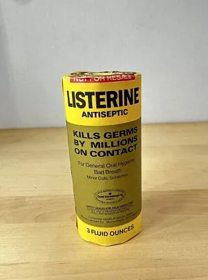 Vintage Listerine Travel Size Sample 3 Fluid Ounces Unopened In Original Paper • $23