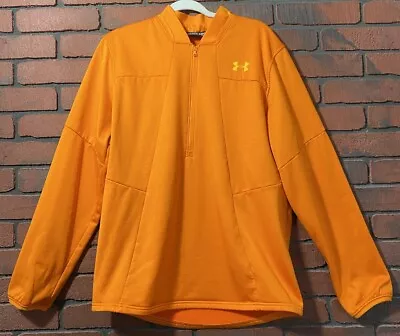 Under Armour Loose Half Zip Men’s Orange Sweater Size Large • $25.99