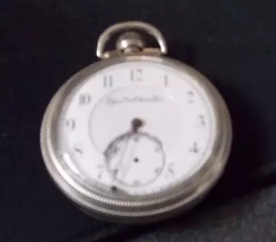 Elgin Nalt.watch Co. White Dial Silver Pocket Watch For Parts Or Repair Antique • $125