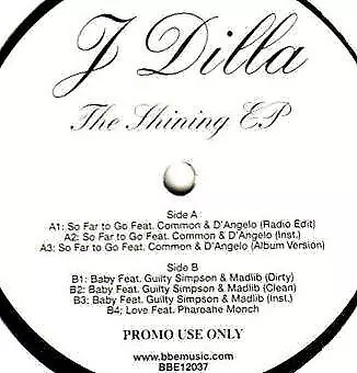 J Dilla - The Shining EP (12  EP Ltd Promo) • £22.49