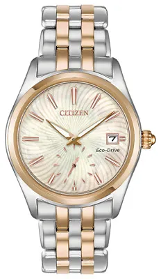 Citizen Eco-Drive Corso Women's Rose Gold Accents Date Watch 36MM EV1036-51Y • $79.99