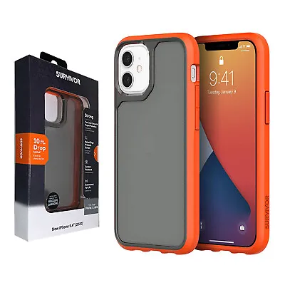 Griffin Survivor Strong Tough Rear Case For Apple IPhone 12 Mini - Orange / Grey • £12.95