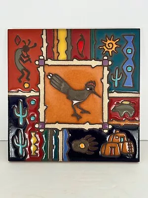 Masterworks Art Tile Trivet 6x6 Roadrunner Kokopelli Desert Cactus Peppers Bear • $18