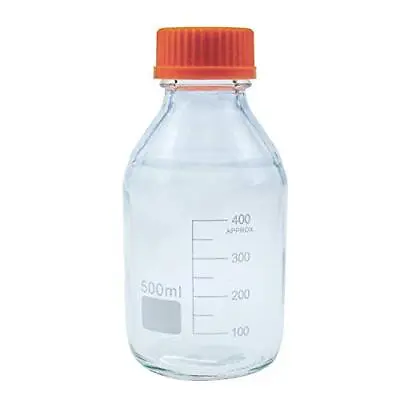 HFS(R) Laboratory Media Storage Bottles W/ GL45 PP Screw Cap Borosilicate Glass • $15