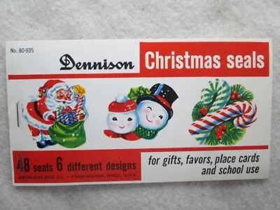 $9.45 • Buy Vintage Dennison Christmas Seals, 48 Seals, 6 Designs