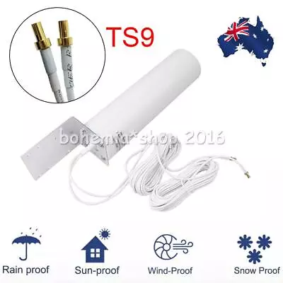 Dual TS9 Male 3G 4G LTE Signal Booster Antenna Outdoor Bracket WallMount 5M • $26.95