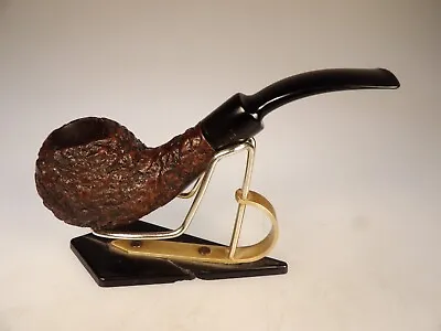 Quest Burgate 908 Made In England Hand Carved Bent Ball BriarPipe Vulcanite Stem • $59.90