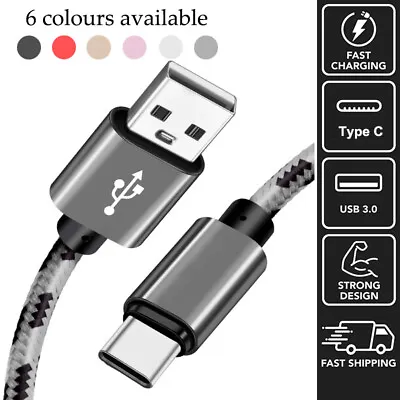 $6.97 • Buy 3ft 6ft 10ft Braided 3A USB C Cable USB A To Type C Fast Charging Charger Cord