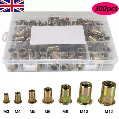 300Pcs Mixed Rivnuts Blind Set Rivet Nuts Threaded Nuts Anti-oxidation M3-M12 UK • £8.95