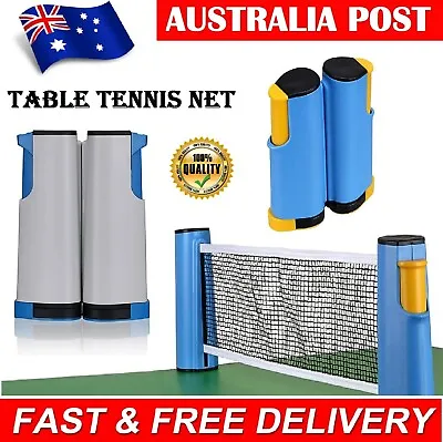 Table Tennis Kit Retractable Ping Pong Portable Net Rack Indoor Sports Training • $20.99