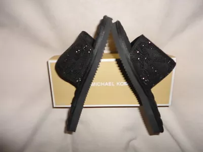Michael Kors  7 Or 8  Janis Black Bling Slide Slipper Rare Sandal New! • $47